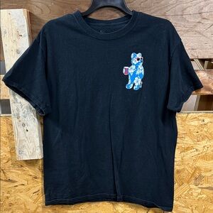 Riot Society Black Tee with Blue Graphic